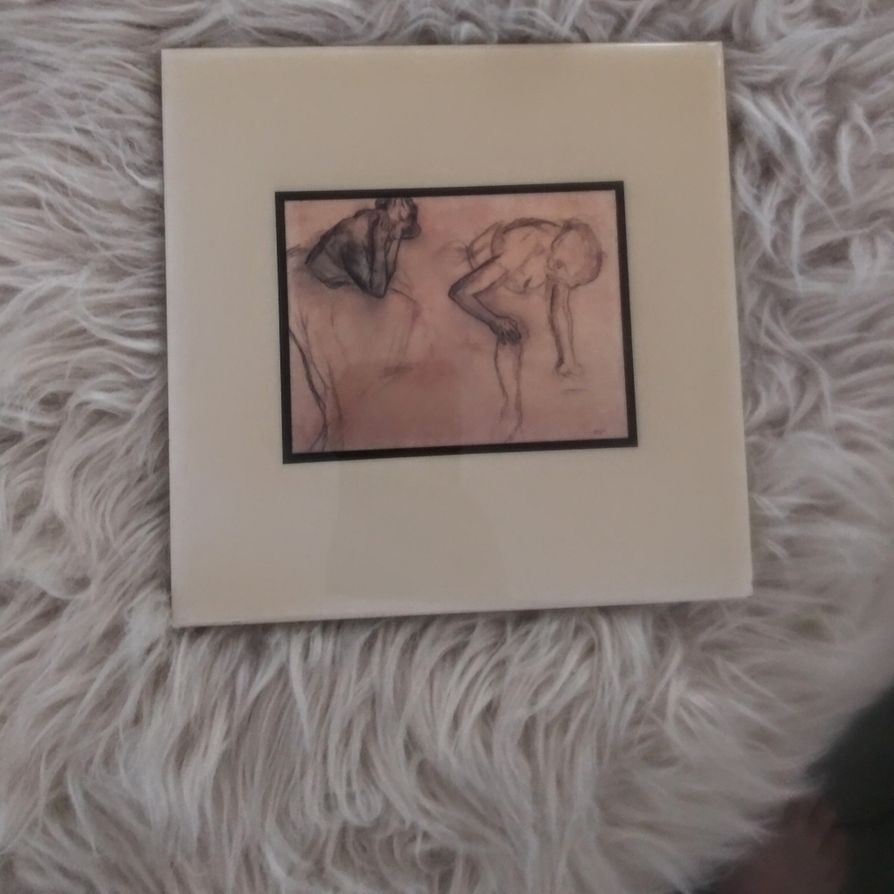 Edgar Degas "Study of Two Dancers" art on tile